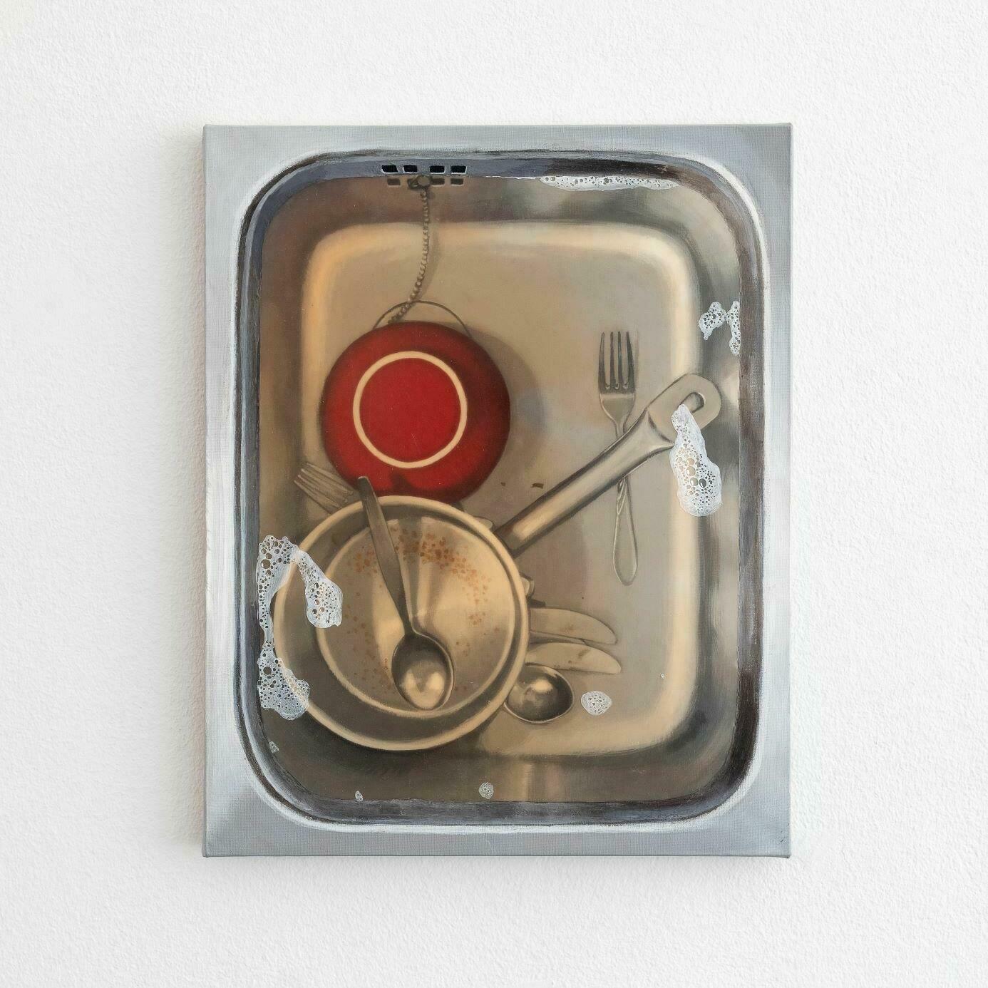 Frozen Mirrors, Ausstellung, Kunstausstellung, Düsseldorf, KAI 10, Arthena Foundation, Helene Appel, Sink with dishes V, The Approach Gallery, Galerie Rüdiger Schöttle, Stine Heger