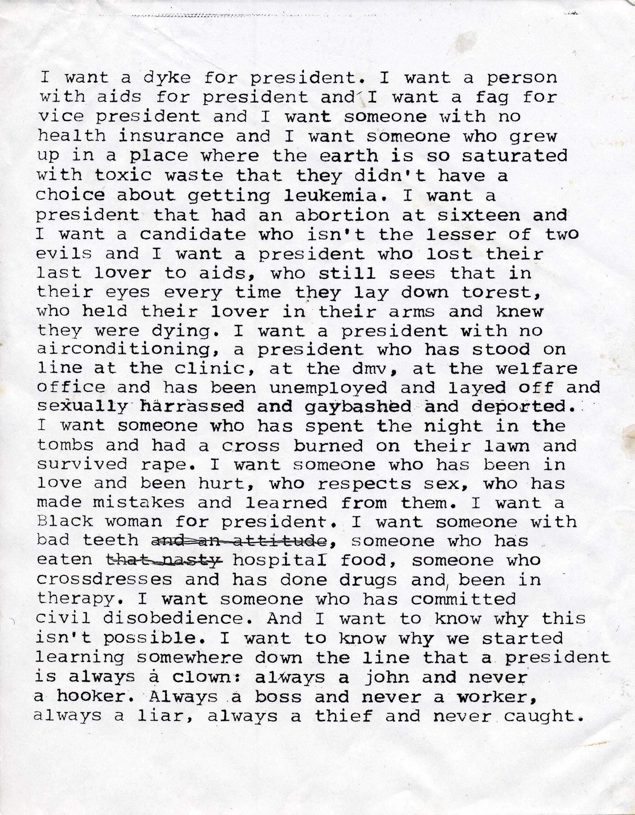 Für Alle! Demokratie neu gestalten, Ausstellung, Kunstausstellung, Bonn, Bundeskunsthalle, Zoe Leonard, I want a president